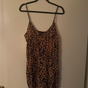 Forever 21 Tan and Black Animal Print Mini Dress